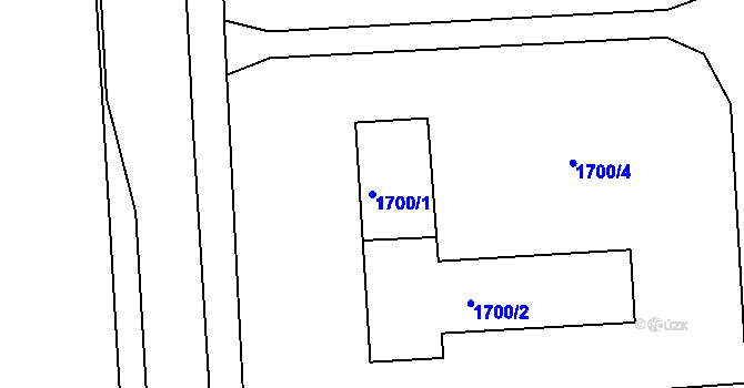 Parcela st. 1700/1 v KÚ Třeboň, Katastrální mapa