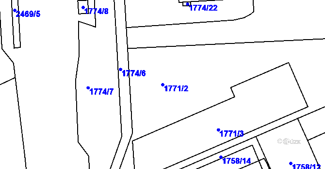 Parcela st. 1771/2 v KÚ Třeboň, Katastrální mapa
