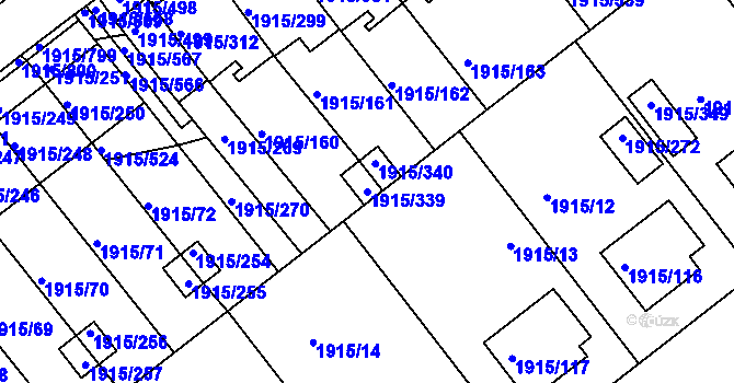 Parcela st. 1915/339 v KÚ Třeboň, Katastrální mapa