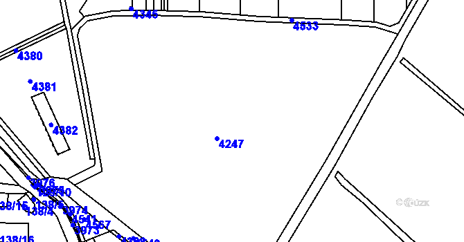 Parcela st. 2096/1 v KÚ Třeboň, Katastrální mapa