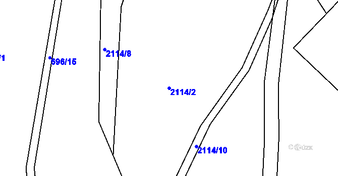 Parcela st. 2114/2 v KÚ Třeboň, Katastrální mapa