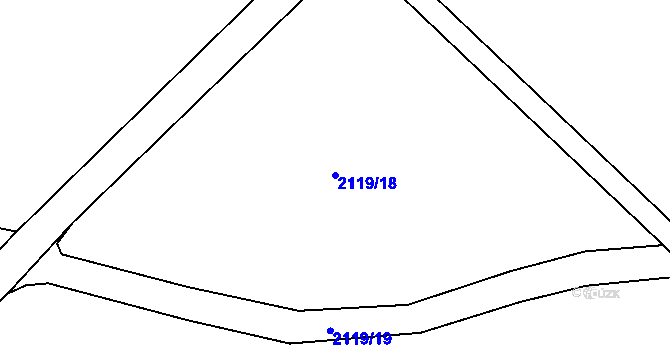 Parcela st. 2119/18 v KÚ Třeboň, Katastrální mapa