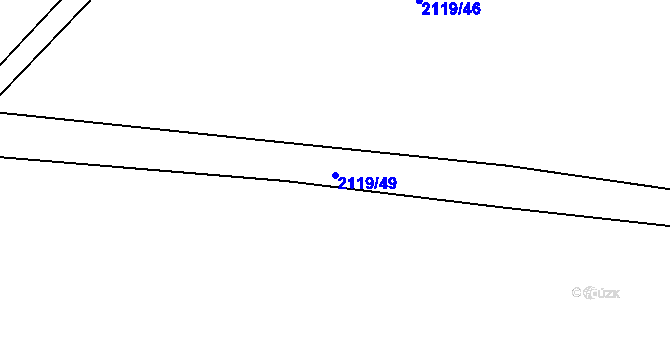 Parcela st. 2119/49 v KÚ Třeboň, Katastrální mapa