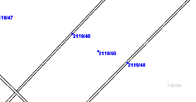 Parcela st. 2119/50 v KÚ Třeboň, Katastrální mapa