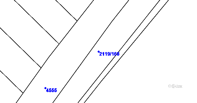 Parcela st. 2119/168 v KÚ Třeboň, Katastrální mapa