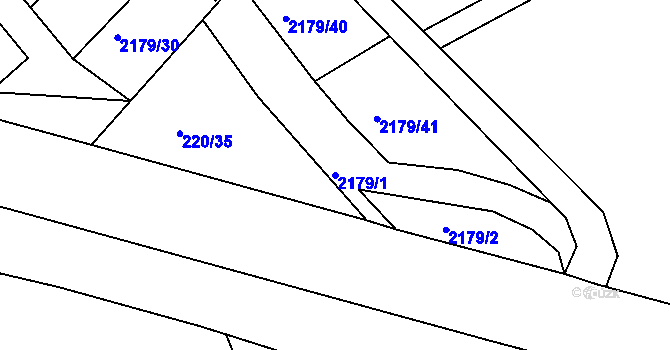 Parcela st. 2179/1 v KÚ Třeboň, Katastrální mapa