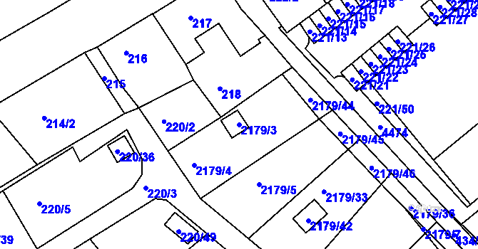 Parcela st. 2179/3 v KÚ Třeboň, Katastrální mapa