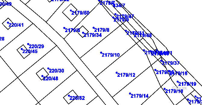 Parcela st. 2179/10 v KÚ Třeboň, Katastrální mapa