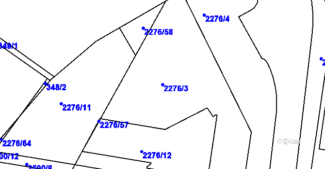 Parcela st. 2276/3 v KÚ Třeboň, Katastrální mapa