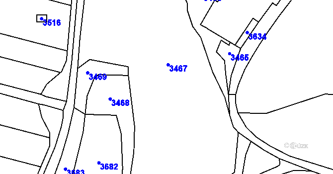 Parcela st. 2334/1 v KÚ Třeboň, Katastrální mapa