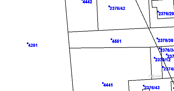 Parcela st. 2376/14 v KÚ Třeboň, Katastrální mapa