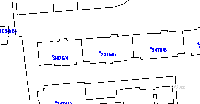 Parcela st. 2476/5 v KÚ Třeboň, Katastrální mapa