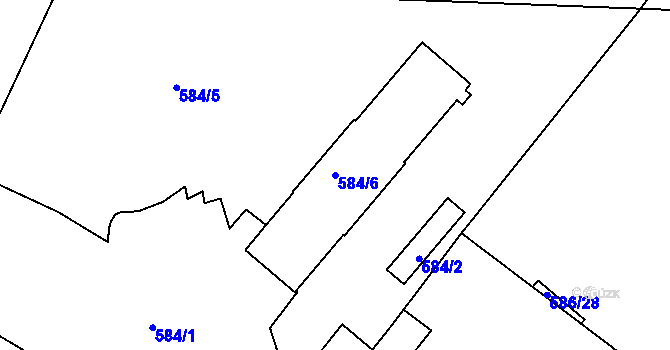 Parcela st. 584/6 v KÚ Třeboň, Katastrální mapa