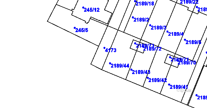 Parcela st. 245/14 v KÚ Třeboň, Katastrální mapa
