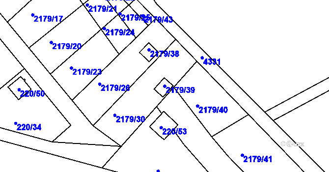 Parcela st. 2179/39 v KÚ Třeboň, Katastrální mapa