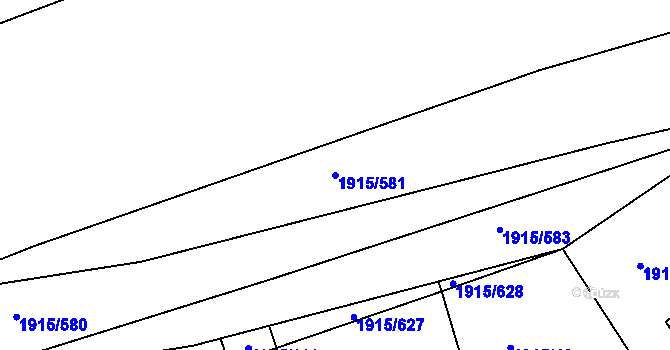 Parcela st. 1915/581 v KÚ Třeboň, Katastrální mapa