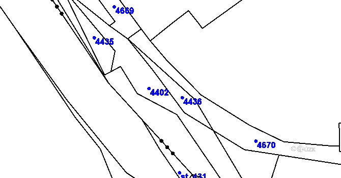 Parcela st. 2036/5 v KÚ Třeboň, Katastrální mapa