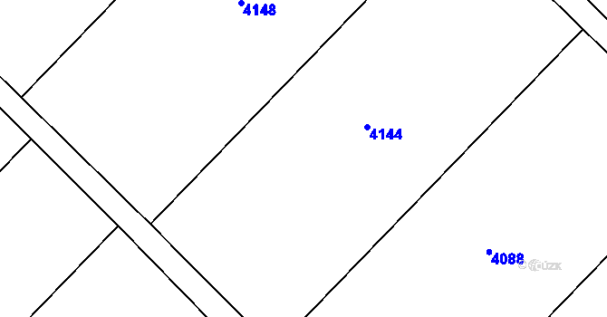 Parcela st. 2100/75 v KÚ Třeboň, Katastrální mapa