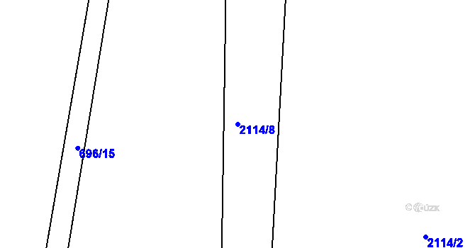 Parcela st. 2114/8 v KÚ Třeboň, Katastrální mapa