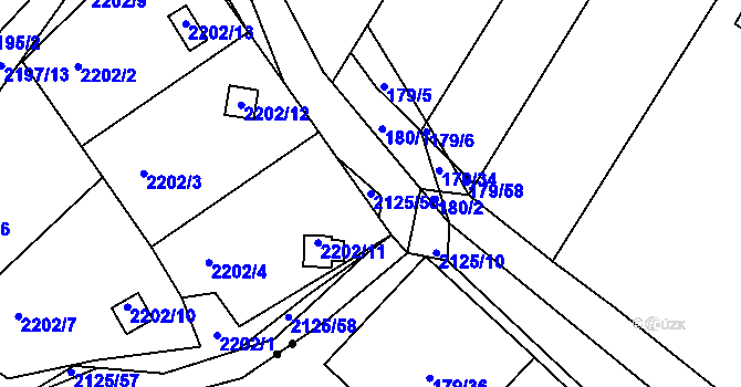 Parcela st. 2125/56 v KÚ Třeboň, Katastrální mapa