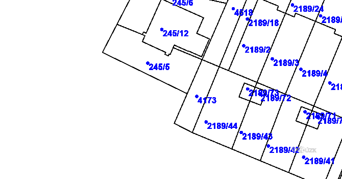 Parcela st. 245/16 v KÚ Třeboň, Katastrální mapa