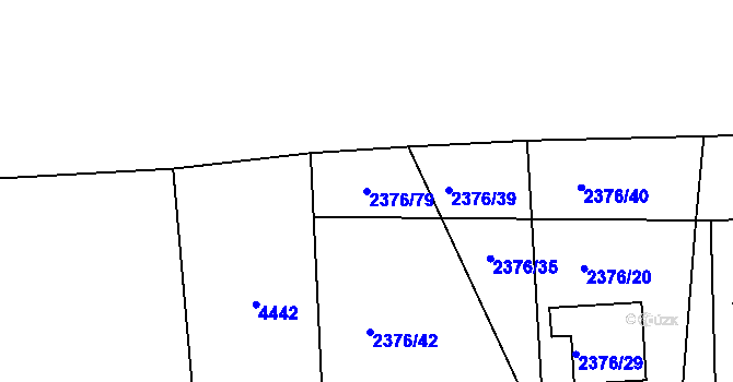 Parcela st. 2376/79 v KÚ Třeboň, Katastrální mapa