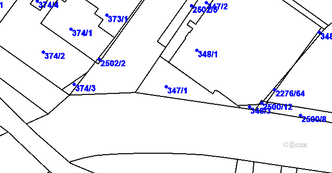 Parcela st. 347/1 v KÚ Třeboň, Katastrální mapa