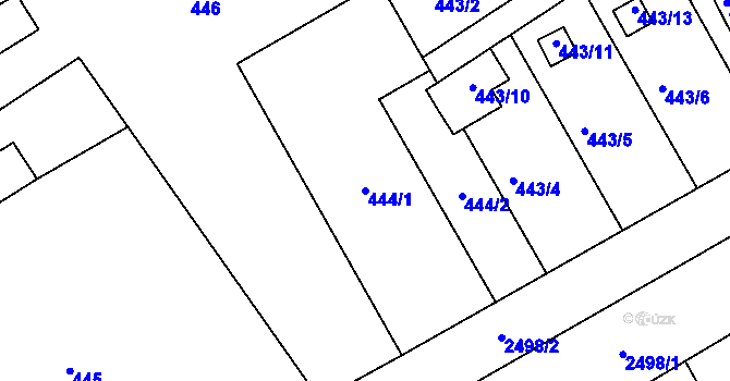 Parcela st. 444/1 v KÚ Třeboň, Katastrální mapa