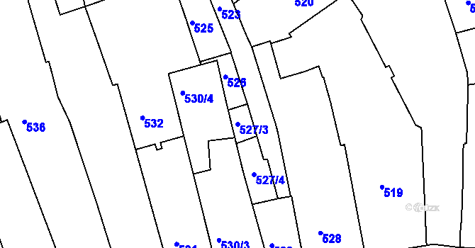 Parcela st. 527/3 v KÚ Třeboň, Katastrální mapa