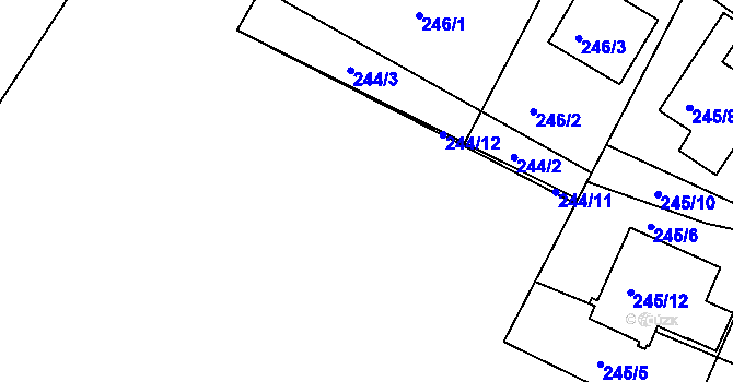 Parcela st. 244/13 v KÚ Třeboň, Katastrální mapa