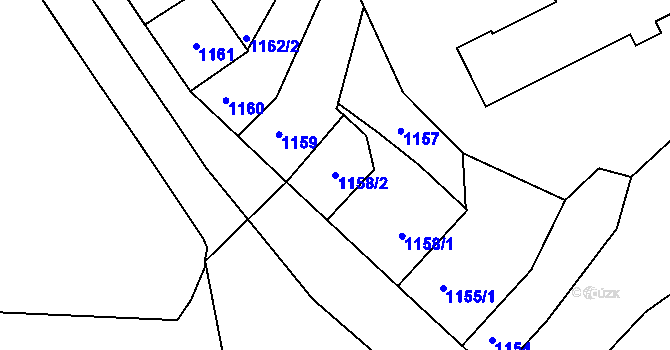 Parcela st. 1158/2 v KÚ Třeboň, Katastrální mapa