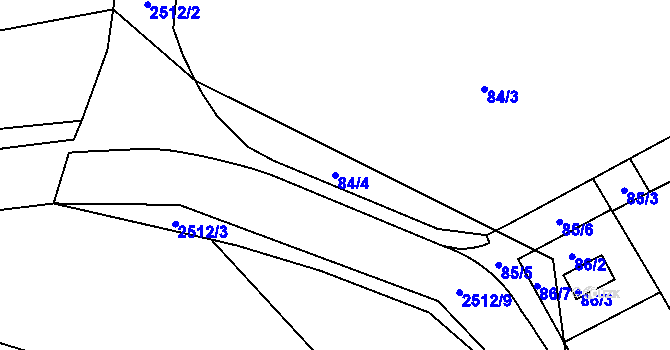 Parcela st. 84/4 v KÚ Třeboň, Katastrální mapa