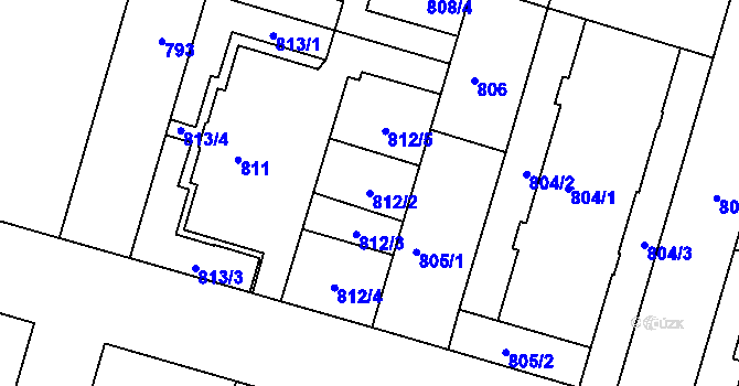 Parcela st. 812/2 v KÚ Třeboň, Katastrální mapa