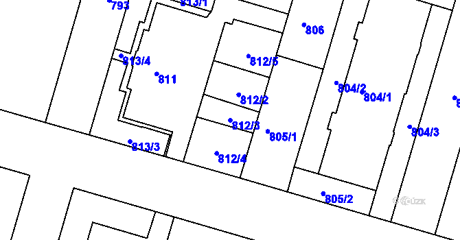 Parcela st. 812/3 v KÚ Třeboň, Katastrální mapa