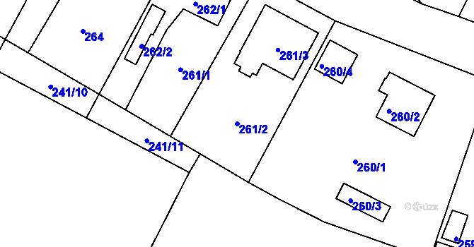 Parcela st. 261/2 v KÚ Třeboň, Katastrální mapa