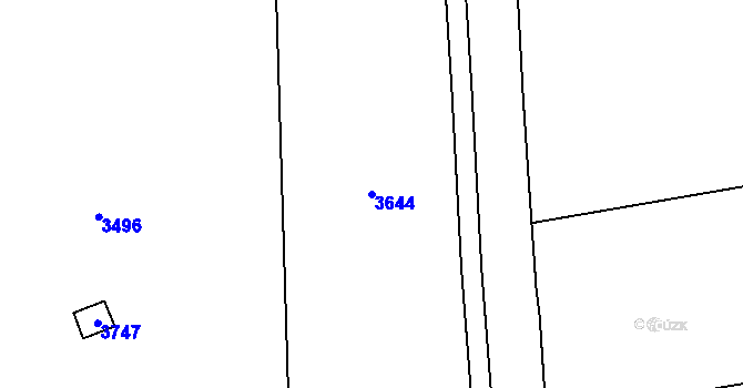 Parcela st. 3644 v KÚ Třeboň, Katastrální mapa