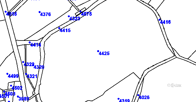 Parcela st. 4425 v KÚ Třeboň, Katastrální mapa