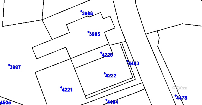 Parcela st. 4220 v KÚ Třeboň, Katastrální mapa
