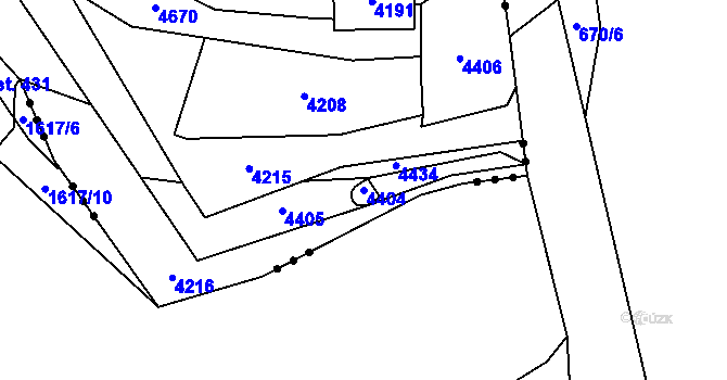 Parcela st. 4404 v KÚ Třeboň, Katastrální mapa