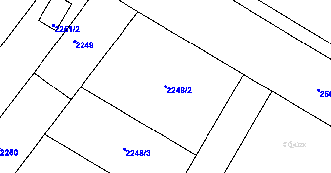 Parcela st. 2248/2 v KÚ Třeboň, Katastrální mapa
