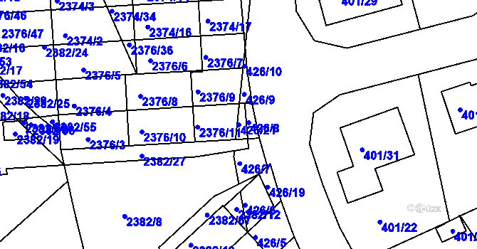 Parcela st. 426/21 v KÚ Třeboň, Katastrální mapa