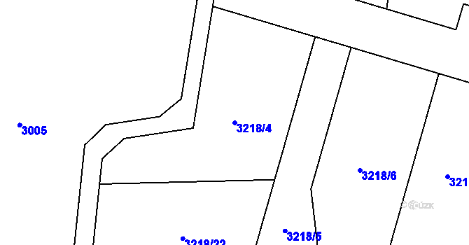 Parcela st. 3218/4 v KÚ Třeboň, Katastrální mapa