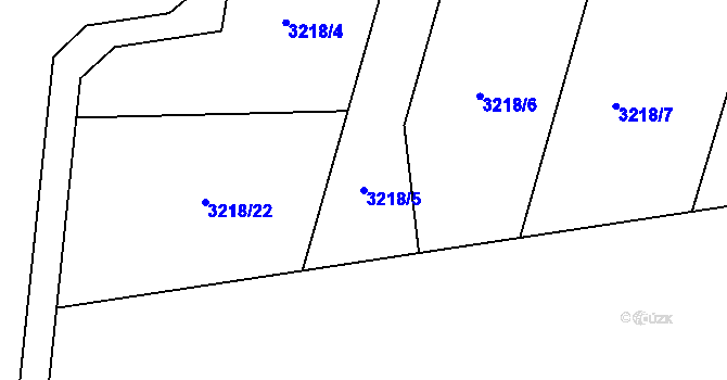 Parcela st. 3218/5 v KÚ Třeboň, Katastrální mapa