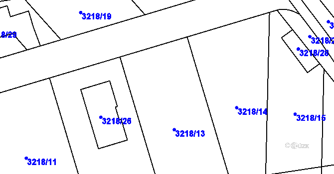 Parcela st. 3218/33 v KÚ Třeboň, Katastrální mapa
