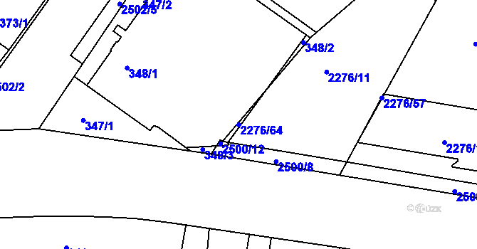 Parcela st. 2276/64 v KÚ Třeboň, Katastrální mapa