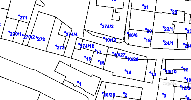 Parcela st. 17 v KÚ Třebonice, Katastrální mapa