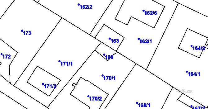 Parcela st. 169 v KÚ Třebonice, Katastrální mapa