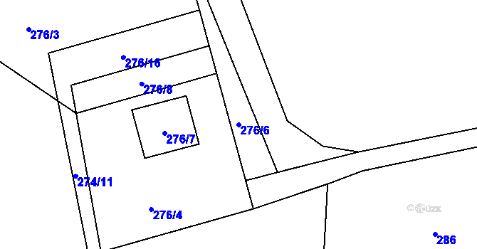Parcela st. 276/6 v KÚ Třebonice, Katastrální mapa