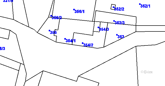 Parcela st. 354/2 v KÚ Třebonice, Katastrální mapa