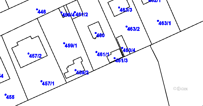 Parcela st. 461 v KÚ Třebonice, Katastrální mapa